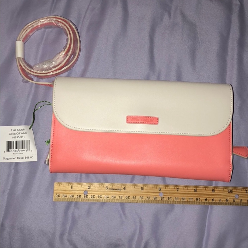 Vera Bradley flap clutch NWT CORAL